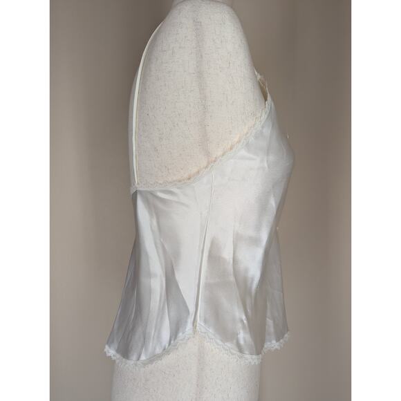 Vintage Indulgence Ivory Satin Lace and Pearl Trim Cropped Camisole Size 34 USA - Picture 6 of 10
